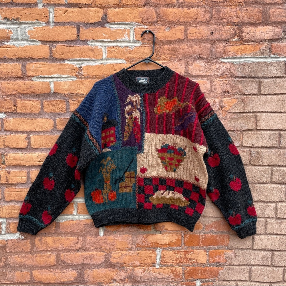 [SOLD on eBay] Woolrich 1990s Vintage 100% Wool Hand-Knit Fall Crewneck Sweater